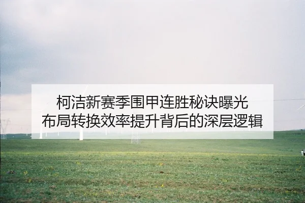 柯洁新赛季围甲连胜秘诀曝光 布局转换效率提升背后的深层逻辑